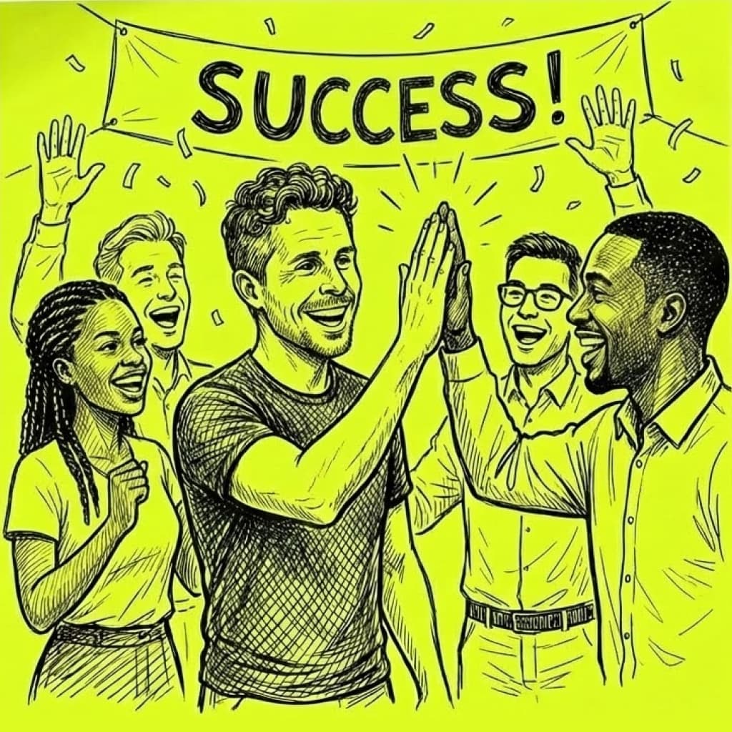 Team celebrating project success